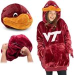 Plushible Wearable Blanket Hoodie Oversized Long Sleeve Sweatshirt Pocket Cozy Gifts Adult Women Men Virginia Tech University Snugible Pillow