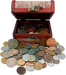 IMPACTO COLECCIONABLES Coin Collection Storagе - Collectible Coins for Collectors - Treasure Chest with 1Lb. of Rare Coins - World Currency Set in Decorative Box - Old Foreign Currency