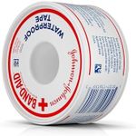 Band-Aid Brand First Aid Water Block 100% Waterproof Self-Adhesive Tape Roll for Durable Wound Care to Firmly Secure Bandages, 1 in by 10 yd