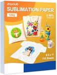 Joyclub Sublimation Paper 8.5x11 Inch 110 Sheets, Fast Dry, High Transfer Rate, Compatible with Sublimation Printers and Sublimation Ink for Blank T-Shirts Mugs Tumblers Tote Bags 120g