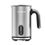 LONGDEEM Milk Frother, 4-in-1 Electric Milk Foamer with Cold & Hot Froth for Latte Cappuccino - Automatic Coffee Foam Maker, Stainless Steel, 10 oz/300 ml, Non-Stick Coating with Auto Shut-Off, Silver