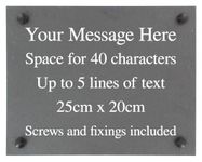 Go Find A Gift Personalised Large Natural Slate Plaque/Sign with wall fixings - 25x20cm - Garden, Shed, House sign