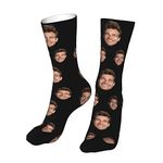 Byxhuc Custom Socks with Photo for Men Women, Personalized Socks with Picture Unisex Sock, Socks with Faces on Them Custom, Black, Medium