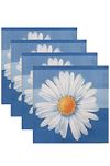 Floral White Printed Paper Napkin 3 Ply 33x33 cm Tissue Napkin Blue Color Table Napkin For Home And Kitchen Cocktail Napkin Pack of 80 Pcs