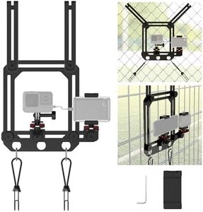 NEEWER Phone Fence Mount with Phone Holder for Game Changer Mounting, Shock Absorbing Baseball Tennis Court Chain Link Compatible with Mevo Start GoPro Insta360 DJI Action Camera iPhone, PA022 Black