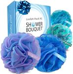SHOWER BOUQUET Loofah Bath-Sponge XL Swirl-Deep-4-Pack // Extra Large 75g