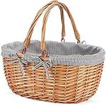 G GOOD GAIN Oval Picnic Basket with