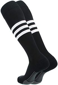 TCK Performance Baseball/Softball Socks (Black/White, Large)