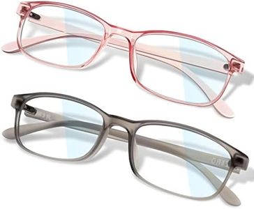JEERO 2 Pack Blue Light Blocking Glasses - Lightweight Computer Glasses, Anti Eyestrain & UV Glare, TV/Phone/Gaming Eyeglasses for Women Men, Non-Prescription
