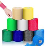 9 Pieces Foam Prewrap Athletic Tape Sports Wraps Prewrap and Athletic Tape Pre Wrap Tape Breathable Sports Tape Pre Wrap for for Ankles Wrists Hands and Knees, 2.75 Inch x 30 Yards, 9 Colors