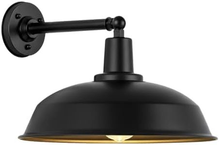 Evkcevla 24-inch Extra-Large Outdoor barn Light, Straight arm Design, Vintage Farmhouse Style gooseneck barn Light, Minimalist Outdoor Wall lamp, Suitable for garages, porches, and barns
