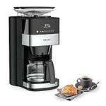 Krups Programmable Filter Coffee Maker, Integrated Automatic Bean Grinder, Grain or Ground Coffee, 10 Cups 1.25L, Automatic Shutdown, Digital Screen, Easy to Clean, Grind Aroma KM832810