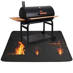 Fire Pit Mat for Decking, 36*48 Inch Outdoor BBQ Mat for BBQ Fire Pit Grill Heatproof, Reusable Ember Mat Grill Mat Protects Decks and Patios, Waterproof Heavy Duty Protection Mat for Camping, Garden