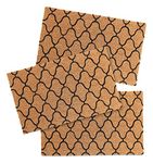 Onlymat Geometric Design Printed(Brown & Black)Anti-Slip Rectangular Doormat, Entryway Rug Natural Coir Material, PVC Backing for Outdoor Entrance Home Multipurpose Mats Floor Door Hall Drawing Room Living Room (75 x 45 cm, pack Of 3)