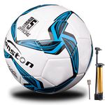 Senston Football Training Ball Size 5 Official Match Football Adults and Junior Kids Soccer Ball Futsal Black Football(White)