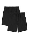 Fruit of the Loom Men's Eversoft Cotton Shorts with Pockets (S-4XL), 2 Pack - Black, Large