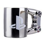 Paladone Playstation DS4 Silver Controller Mug, Ceramic Coffee Mug for Gamers, 550 ml