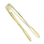 Stainless Steel Ice Cube Tong, Multi-Functional Food Clip Sugar Bread Buffet Salad BBQ Clamp Bar Tools (Gold)