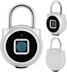 Intelligent Fingerprint Padlock, Bluetooth Lock USB Rechargeable Remote Authorization KozyOne Smart Keyless Lock for iOS/Android, IP65 Waterproof (Silver)