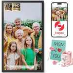 AILRINNI 21.5" Frameo Digital Picture Frame, WiFi Digital Photo Frame 1920x1080 HD IPS Touch Screen, 32GB Memory, Auto-Rotate Portrait and Landscape, Wall-mountable Frameo