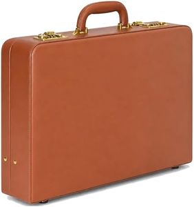 Briefcases for Men, Professional Leather Briefcase with Lock, Hard Shell Business Brief Case, Durable Executive Attache Case for Laptop Documents, Mens Hard Briefcase for Work Office Travel