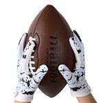 RSPGO Kids Football Gloves Youth Enhanced Grip Silicone Wide Receiver Gloves,Friesian Cattle M/L
