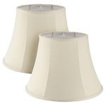 Aspen Creative 38005-2, Bell Collapsible Spider Lamp Shade, Natural, 9" Top x 15" Bottom x 11" Slant Height, Set of 2