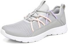 Vionic Women's Trainers Lace Up Zeliya Shoes with Arch Support Wide Fit Grey