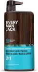 Every Man Jack 2-in-1 Daily Shampoo + Conditioner - Coconut & Driftwood | Nourishing For All Hair Types, Naturally Derived, Cruelty-Free Shampoo and Conditioner Set for Men | 24oz -1 Bottle