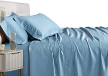 Royal Hotel Bedding Olympic-Queen Blue, Silky Soft Bed Sheets, 100% Viscose Sheets, Viscose from Bamboo, Sheet Set