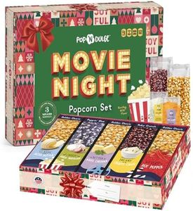 Movie Night Gift Baskets Popcorn Gifts for Christmas Holiday Gift Christmas Gift Sets, 5 Gourmet Popcorn Kernels and 5 Popcorn Flavoring, Non-GMO Popcorn Gifts - 10 Pack