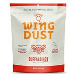 Kosmos Q Hot Buffalo Wing Dust - 5 Oz Bag for Wings, Popcorn & More - Hot Smoky Buffalo BBQ Wings Dry Rub with Cayenne, Blue Cheese & Garlic (Hot Buffalo)