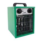 LightHouse 2kW Greenhouse Space Heater with Temperature Control Quiet Fan and Heater for Garden Workshop, Garage, Warehouse, Green