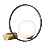 KCO Lighting Modern Glass Globe Table Desk Lamp Round Nightstand Lamp with Metal Base Brass Finished Reading Light for Bedroom Bedside Office Living Room