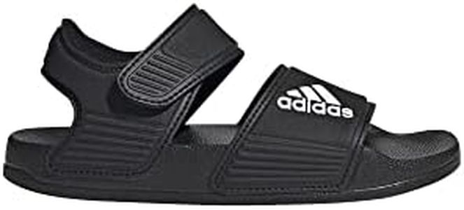 adidas Unisex-Child Adilette Sandals, Core Black/White/Core Black, 4 Big Kid