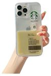 COPPAIRE Back Cover Compatible with iPhone 14 Pro Max Cover, Cream Liquid Coffee Floating Cup Case - Starbuck Design- Slim Hard Shell, Ultra Protective & Anti-Shock, Unisex Design