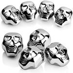 Reusable Stainless Steel Ice Cube Metal Whiskey Stones for Drinks Skull Shaped Set of 6 by i Kito
