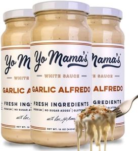 Yo Mama’s Foods Gourmet Keto Garlic Alfredo Pasta Sauce | (3) 16 Ounce Glass Bottles | Our Garlic Sauce is Low Carb, Paleo, Gluten Free, Low Calorie and is Made with only the Freshest Ingredients!