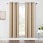 NICETOWN Kids Room Window Curtains - Grommet Top Thermal Insulated Blackout Draperies to Block Sunlight (W42 x L72 Inch in Biscotti Beige, 2 Panels)