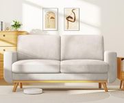 Vesgantti 172cm Loveseat Sofa Light Grey, Comfy Corduroy Couch with Spring Cushion, 2 Seater Sofa with Solid Wood, Sofa Couch with Deep Seat, Sofa for Bedroom, Loveseat for Living Room, Office Couch