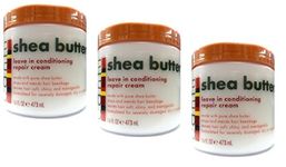 3 x CANTU SHEA BUTTER LEAVE IN CONDITIONER / HAIR REPAIR CREAM 473ml by Cantu