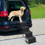 The Fellie Foldable Dog Ramp, Portable Dog Steps for Cars High Bed, 2-Height Adjustable with Non-Slip Safety Dog Ramps for Cars, Lightweight Pet Dog Stairs for Small-Large Dogs, Supports up to 176 lbs