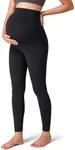 Colorfulkoala Womens Dreamlux Maternity Leggings Over The Belly 25" Inseam Soft Activewear Yoga Pregnancy Pants(M, Black)