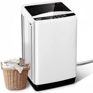 Portable Washing Machine -Compact Home Laundry Washer for Apartmentl, Top Load, Full Automatic, Small Clothes Washer with Drain Pump for Bathroom, Dorms,RVs,White
