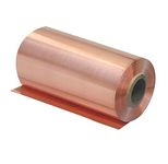 AVIATION METAL & ALLOYS 99.9% Pure Copper Sheet Foil Long For Experiments Art Crafts Crafting Embossing|Vastu|Baby Toys|Designing Embossing|Vastu|Foil Art Copper Foil(0.05Mm Thick 100Mm X 1000Mm Long