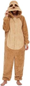 LATH.PIN Animal Onesie Pajamas for Adults Unisex One Piece Halloween Cosplay Costume Sleepwear for Women and Men, Sloth