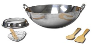 King Kooker SS22WKR 22″ Stainless Steel Wok with Ring