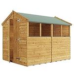 BillyOh Keeper Overlap Garden Shed with Floor | Wooden Garden Storage Shed with Apex Roof & Felt Included | Windowed or Windowless- Multiple Sizes (8x6 Windowed)