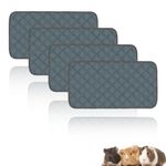 Mooydee 4 Pack Guinea Pig Cage Liners Washable Guinea Pig Bedding Reusable Waterproof Super Absorbent Guinea Pig Pee Pads Anti Slip Mat for Small Animals Rabbit Hamster Rat -28 x 14 Inch