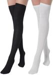 BABAHU Extra Long Cotton Thigh High Socks Over the Knee High Boot Stockings Cotton Leg Warmers